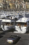 Renault Mgane Coup Cabriolet on the quayside in Menton. (104kb)