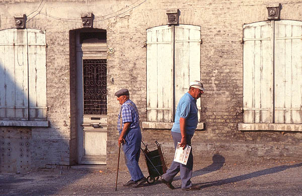 Conversation over, in Saint-Riguier, Somme.